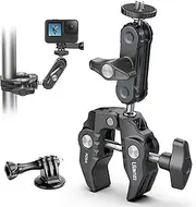 ULANZI Super Clamp Camera Clamp Mount Monitor 360° Ballhead Magic Arm Double Ball Head Adapter with 1/4"-20 & 3/8"-16 Thread for Canon Nikon DSLR Camera/LED Lights/Ronin-M/Ronin MX/Freefly MOVI