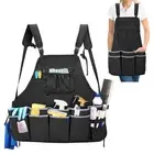 Large Cleaning Apron with Dual Shoulder Straps, House Cleaning Apron with Mul...