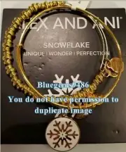 Alex and Ani 2015 Snowflake Bangle Set of 2 Yellow Gold - Discontinued/Rare