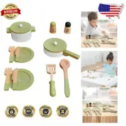 Kid-Sized Wooden Cooking Accessories Set - Fun Culinary Play for Little Chefs