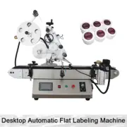 Desktop Automatic Flat Box Surface Jar Lid Cover Stick Label Labeling Machine