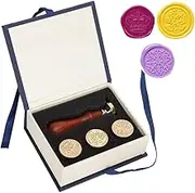 QANYEGN Flower Snowflake Crown Wax Stamp, Lacquer Stamp Set, Sealing Wax Seal Stamp Set for Letter, Envelopes, Cards