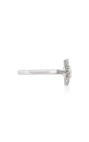 [Bernard James] Flora Pave 18K White Gold Diamond Sunflower Ring