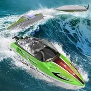 PENGBU RC Remote Controlled Boat from 6 8 Years, 1:16 RC Boat Remote Controlled 28 km/h Speed Boat with Remote Control for Children from 6 8 Years, Pool Toy with 2 Batteries, Double Waterproof
