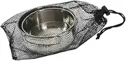 GOOHOCHY 1 Set Portable Stainless Steel Camping Bowls Travel Tableware with Storage Bag Lightweight Hiking Bowls for Outdoor Use Durable Stainless Steel Design