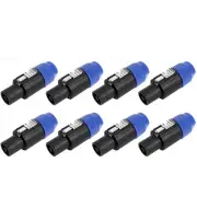 8 Pack Audio Cable Adapter Connectors, 4 Pole Audio Speaker Plug Lock5672