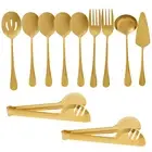 10Pcs Serving Utensils Set Stainless Steel Metal Serving Utensils bePrb