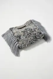 NWT Anthropologie Milo Embellished Clutch new gray color