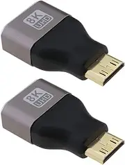 2pcs Mini HDMI Male to HDMI Female Adapter Converter 8k 60hz HDMI Adapter Support for Laptops Tablet Camcorder Monitor and TV