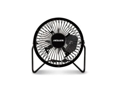 Heller 10cm High Velocity Mini Desk/Personal/Tilt Metal Fan with USB-HVF10UBK