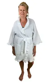 Ruffle Robe, Cotton Waffle in 36" length, One Size Fits Most up to Size 18