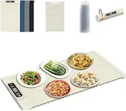 Food Dish Warming Mat,Electric Heating Tray for Buffet,Roll Up Hot Mat,Portable Electric Warming Trays for Parties,Gatherings, and Everyday Use,Food Warmer Mat with 5 Adjustable Temperature(Blue)