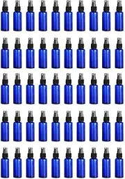 50pcs 30ml Blue PLASTIC Fine Mist Spray Bottles, Empty Mini Fine Mist Travel Refillable Atomizer, T Press Size Spray