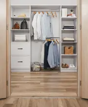 BASEL WALK IN WARDROBE KIT - WHITE - HAMPTONS - OVAL BLACK