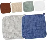 COLLBATH 6 Pack Burp Cloths Soft Muslin Fabric Absorbent Gentle for Newborns Multi-use Feeding Cloths Sturdy Edges
