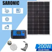 200W 12V Solar Panel Kit With Regulator 200 watt Mono Caravan Camping Charger AU