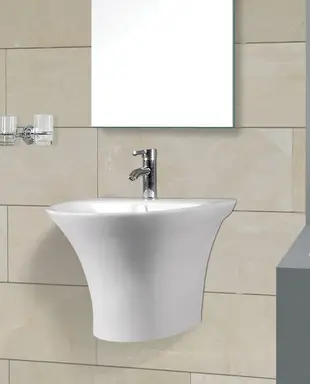 FUO衛浴: 50X48X41公分 一體成型 壁掛式 陶瓷面盆 (YT807)現貨特價2組!