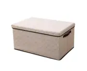 NNEAGS Extra Large Beige Non-Woven Diamond Quilt Grid Fabric Storage/Organizer B
