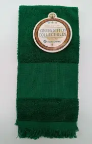 Charles Craft 14 Count Cross Stitch Green Fingertip Towel 100% Cotton NEW