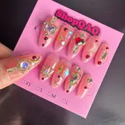 Sailor Moon Blush Handcrafted Press-On Nails - Purely Handmade, Sailor Moon Inspired, Blush Tone, Elegant & Whimsical