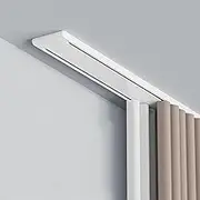 Ceiling Curtain Double Track, Room Divider Track Set with Silent Rollers, Heavy Duty Curtain Rod Track for Living Room, Bed Room, Closet and Sliding Door(White,3 metres)