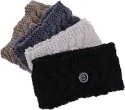 [CRILSTYLEO] Yoga Headband Button Hairband for Face Mask Ear Protection Soft Elastic Sports Headband Set
