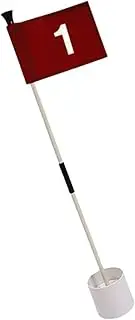 KITANDOVE 1set Golfing Flag Flagpole Base Golf Flag Training Aid for Backyard Practice Easy to Install Weather Resistant Space Saving Golf Supplies