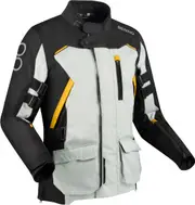 Bering Zephyr waterproof Motorcycle Textile Jacket, black-grey, Size L for Men Black Grey