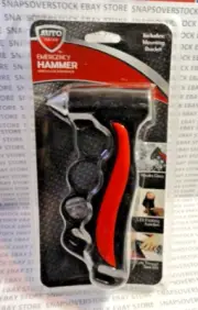 AUTO EMERGENCY ESCAPE GLASS BREAK HAMMER, SEAT BELT CUTTER & LED FLASHING LIGHT