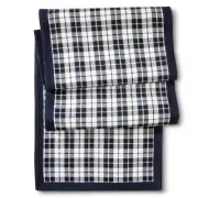 NEW NWT Threshold Blue White Check Plaid Kitchen Dining Table Runner 14x72"