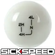 WHITE W BLACK INLAY TRANSFER CASE SHIFT KNOB FOR SUZUKI SAMURAI GEAR SHIFTER (for: Suzuki)