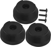 FRCOLOR Tripod Cane Foot Pad Replacement 3pcs Anti-skid Tips Improved Grip for Walking Sticks Safety Cane Accessories Black