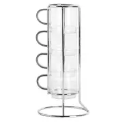 Gibson Soho Lounge 4-Piece Glass Espresso Set w/ Rack