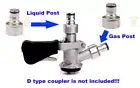 Stainless Steel Cornelius Type Ball Lock Liquid & Gas Coupler Post 5/8' Thread
