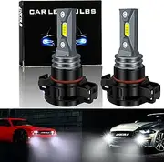 HOCOLO 2x F2 2504 6000K Car LED Fog Lights Replace Halogen Bulbs,3570 CSP-Chips 80W 8000LM,Bright IP68 Waterproof Vehicle Lamp Accessories Exterior Automotive (White, PSX24W/2504)