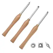 VEVOR Wood Lathe Chisel Set, 3 PCS Woodworking Turning Tools, Includes Square, R
