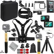 Gurmoir Accessory Kit with Waterproof Case for Go Pro Hero 13 12 11 10 9 Black. Underwater Diving Housing Floating Hand Grip Screen Protector Bundle Pack for GoPro 13 12 11 10 9 Camera(DT13)