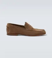 [Dunhill] Dunhill Heddon Flex suede penny loafers AU 12 brown