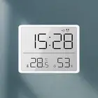 (White 8218)Digital Alarm Clock LCD Screen Temperature Humidity Time Display AU