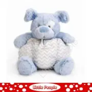 Plush Nat and Jules Rattle Toy Blue Dog Gift Idea soft Cuddly