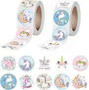 Lebsitey 1000 Pieces Unicorn Stickers, Multicolor Cartoon Unicorn Stickers, 1 Inch Self Adhesive Decoration Stickers for Greeting Cards, Gifts, Notebooks, Gift Boxes, Cake Candy Bags, Wrap