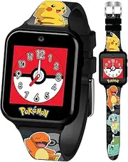 [Accutime] Pokémon Interactive Kids Smartwatch – Touchscreen Watch with Games, Camera, Voice Recorder, Step Tracker, Alarm & Timer – 10 Pokémon Watch Faces, USB Rechargeable – Fits Wrists 5.5" to 8"
