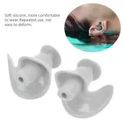 (Greyish White)Silicone Waterproof DustProof Spiral Earplug For Children An EC