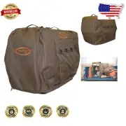Outdoor-Ready Brown Kennel Cover with Carry Handles - Large Extended Size