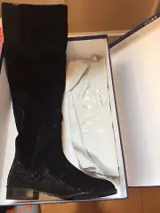 Stuart Weitzman over the knee Velvet ,crocodile Pattern Brand New Boots size 6