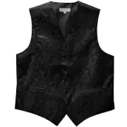 New Men's Vesuvio Napoli Paisley Tuxedo Vest Waistcoat only prom formal Black