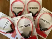 5 Koss KPH7 Red Lightweight Portable On Ear Headphones, NEW in BOX