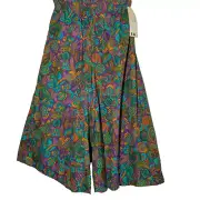 Orbit Sport Culottes Size 14 Split Skirt Wide Leg Pants Paiseley Vintage 80s NOS