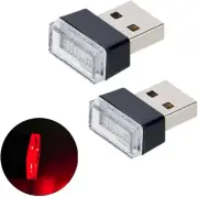 Universal Automobile Interior Ambient Lighting USB plug Mini LED Lamp (RED)