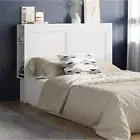 Headboard Bed Head Queen Double King Bedhead with Shelves White Oikiture